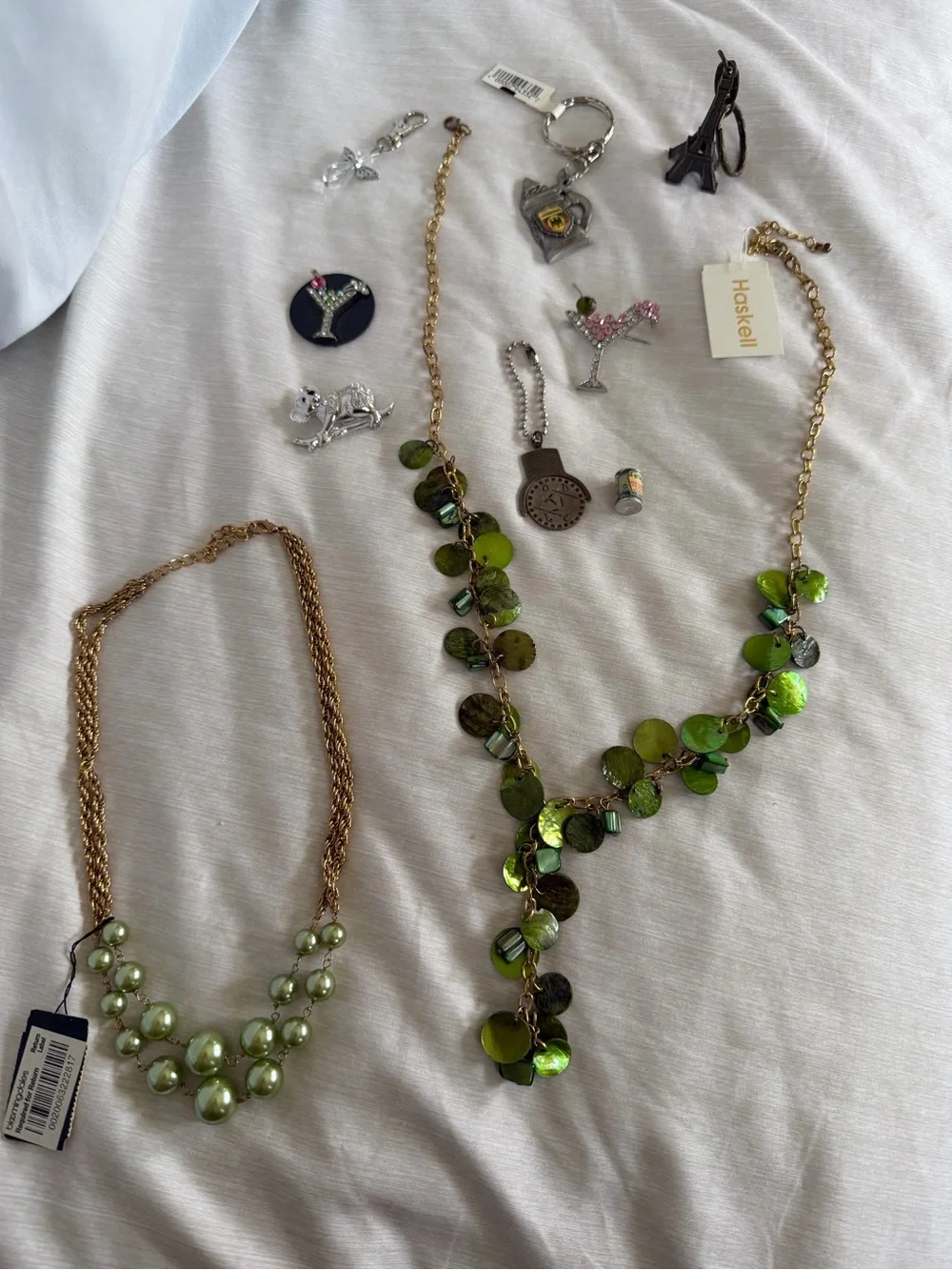 Haskell Green Disc Chain Necklace - Statement Women’s Jewelry bundle